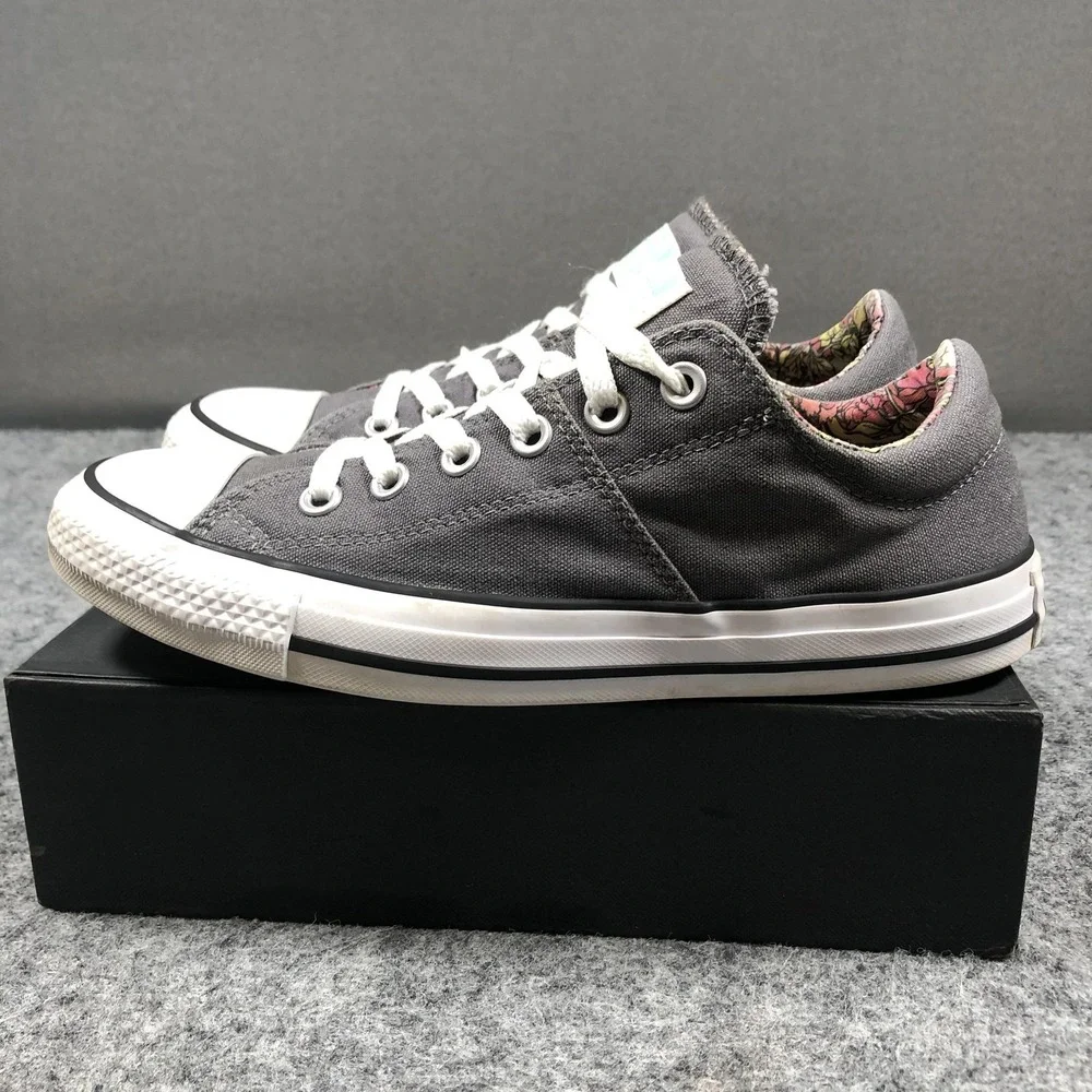 Converse Chuck Taylor Low Womens 8 Gray Canvas Floral Lining Sneakers 559351C